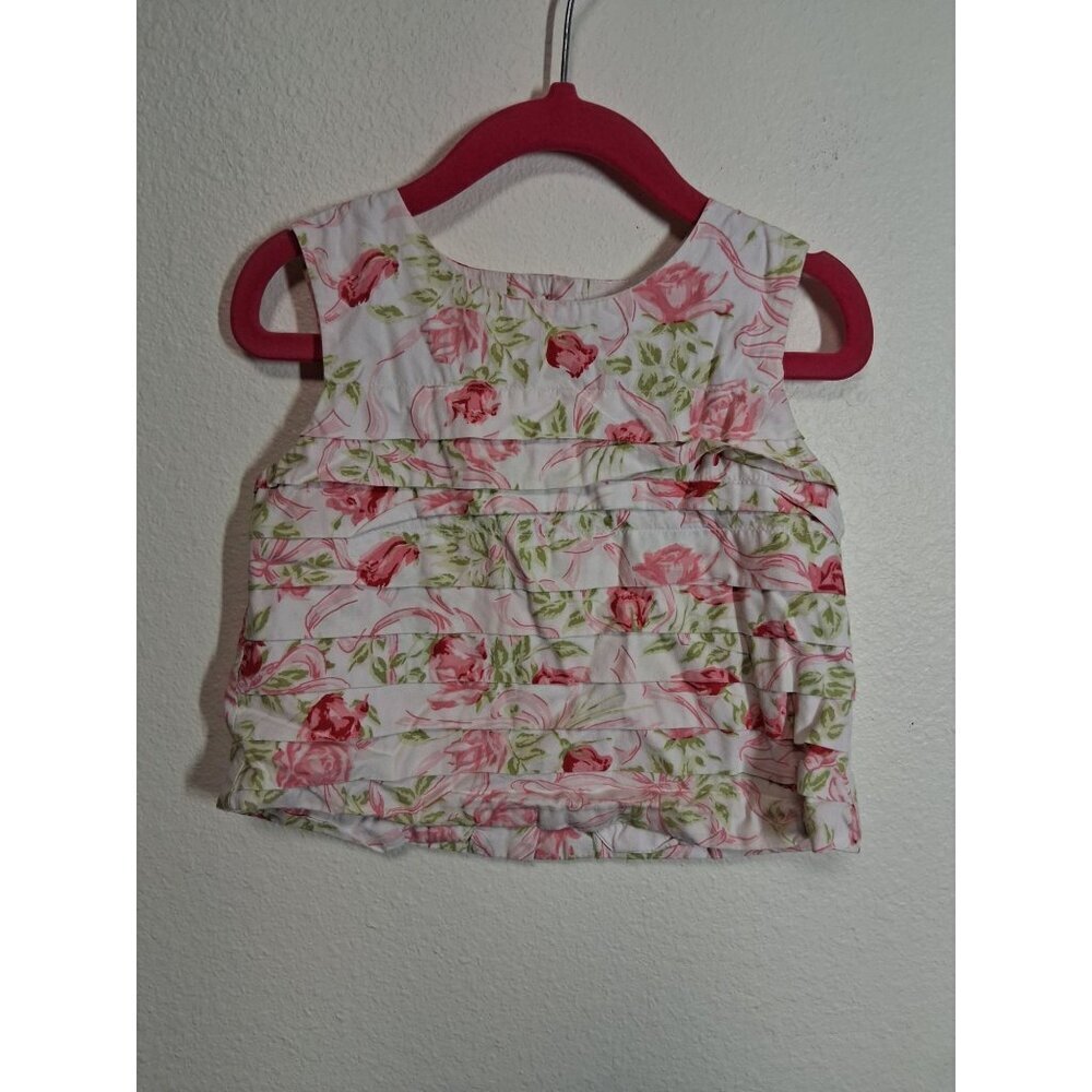 VTG Emma's Garden Boho Top Floral Cottage Tank Summer Y2K Fairy Girls Size 5